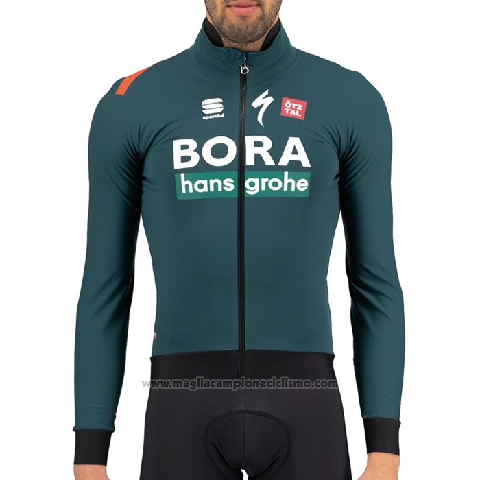 2021 Abbigliamento Ciclismo Bora-Hansgrone Verde Manica Lunga e Salopette
